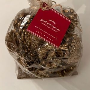NWT Pottery Barn Gold Pinecones